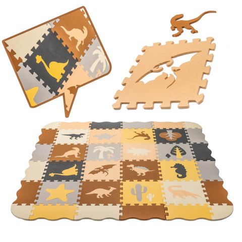 Mata edukacyjna piankowa puzzle brązowa 143 x 143 cm 36 elementów Kik Sp. z o. o. Sp. k.