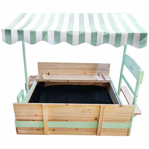 Piaskownica drewniana LULILO Vendo obracany daszek 360° zamykana ławki 120cm Kik Sp. z o. o. Sp. k.