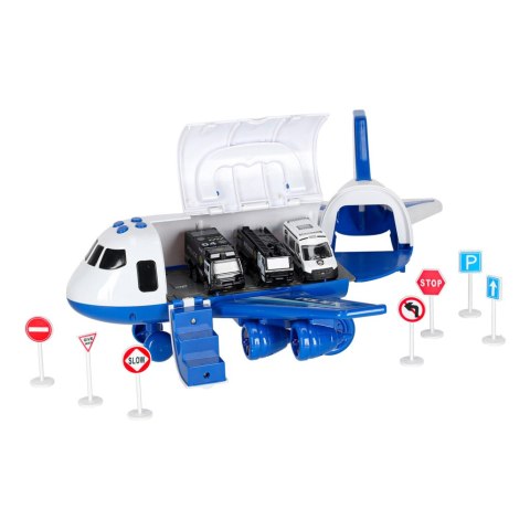 Samolot interaktywny rozkładany parking policja 3 auta dźwięk światła Kik Sp. z o. o. Sp. k.