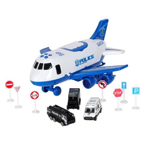 Samolot interaktywny rozkładany parking policja 3 auta dźwięk światła Kik Sp. z o. o. Sp. k.
