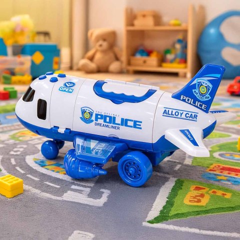 Samolot interaktywny rozkładany parking policja 3 auta dźwięk światła Kik Sp. z o. o. Sp. k.