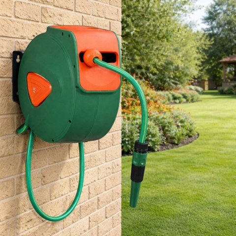 Bęben Ścienny Zwijacz Automatyczny z Wężem Ogrodowym 20m + 2m