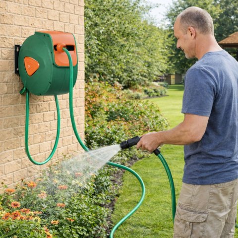 Bęben Ścienny Zwijacz Automatyczny z Wężem Ogrodowym 20m + 2m