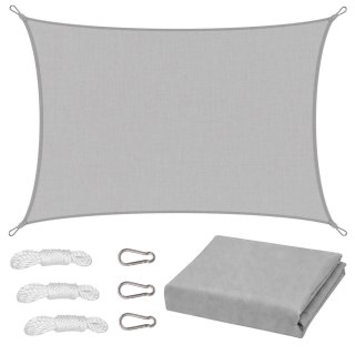 Żagiel Ogrodowy Przeciwsłoneczny Wodoodporny Prostokąt Szary 300x400 cm
