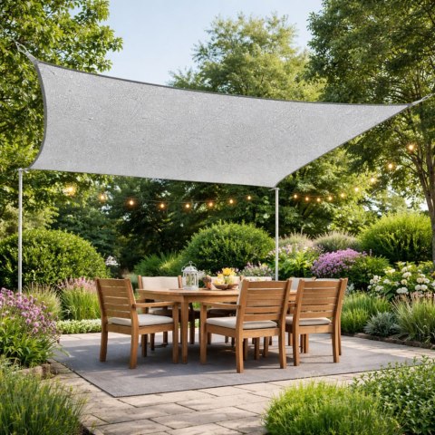 Żagiel Ogrodowy Przeciwsłoneczny Wodoodporny Prostokąt Szary 300x400 cm
