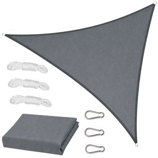 Żagiel Ogrodowy Przeciwsłoneczny Wodoodporny Trójkąt Szary 400x400 cm