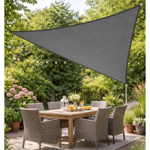 Żagiel Ogrodowy Przeciwsłoneczny Wodoodporny Trójkąt Szary 400x400 cm
