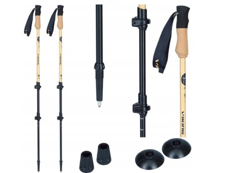 Kije trekkingowe VIKING Bambu Pro Trekking 65-135cm, beżowe