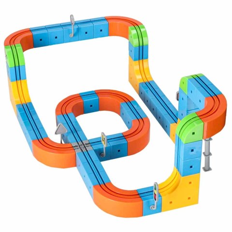 Klocki magnetyczne konstrukcyjne tor wyścigowy pociągi 140 elementów Kik Sp. z o. o. Sp. k.