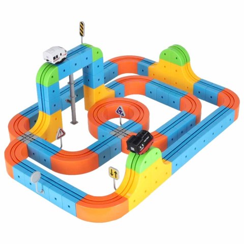 Klocki magnetyczne konstrukcyjne tor wyścigowy pociągi 140 elementów Kik Sp. z o. o. Sp. k.