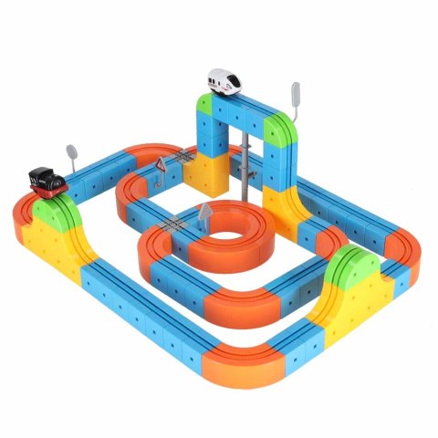 Klocki magnetyczne konstrukcyjne tor wyścigowy pociągi 140 elementów Kik Sp. z o. o. Sp. k.
