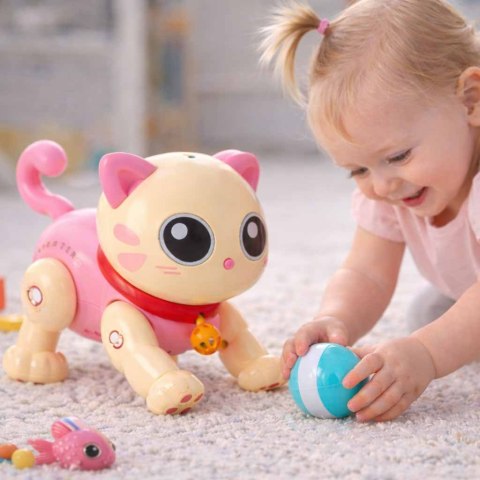 Kot kotek interaktywny zdalnie sterowany na pilota RC robot skacze różowy Kik Sp. z o. o. Sp. k.