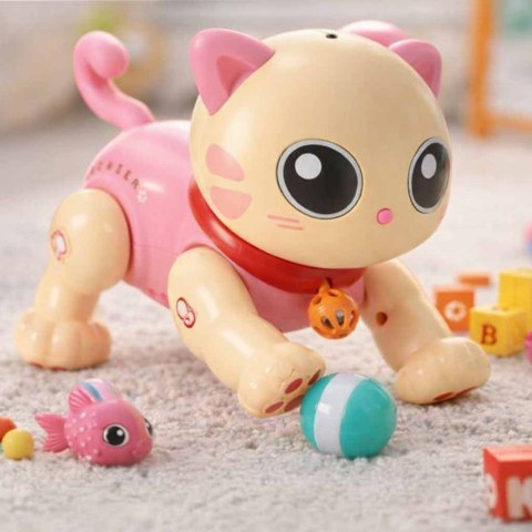 Kot kotek interaktywny zdalnie sterowany na pilota RC robot skacze różowy Kik Sp. z o. o. Sp. k.
