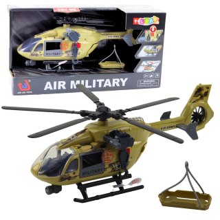 Helikopter Wojskowy Militarny Hak Nosze Światła Dźwięki 1:14