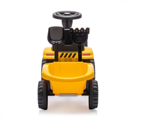 Pojazd CAT Traktor z przyczepą żółty jeździk