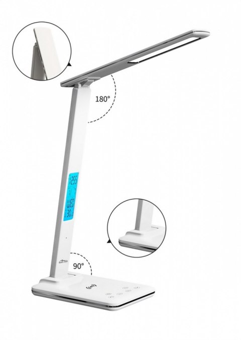 Lampa biurkowa LED z ładowarką indukcyjną LEDITOU MT222 (Biała)