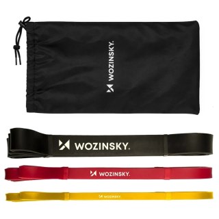 Gumy taśmy oporowe do ćwiczeń treningu fitness z lateksu - 3 szt. WOZINSKY