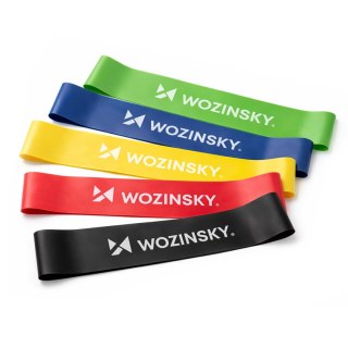Gumy taśmy oporowe do ćwiczeń treningu fitness z lateksu - 5 szt. WOZINSKY