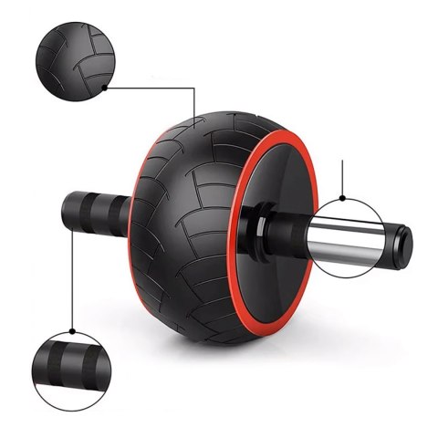 Kółko do ćwiczeń mięśni brzucha ab wheel z matą - czarne WOZINSKY