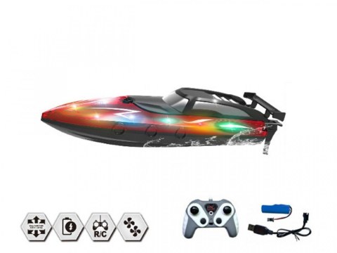Motorówka 2,4 G, R/C ładowarka USB, świecąca