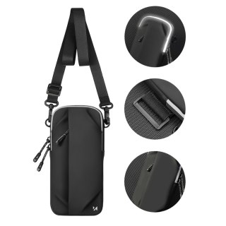 Saszetka armband opaska na ramię na telefon do biegania - czarna WOZINSKY