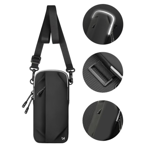 Saszetka armband opaska na ramię na telefon do biegania - czarna WOZINSKY
