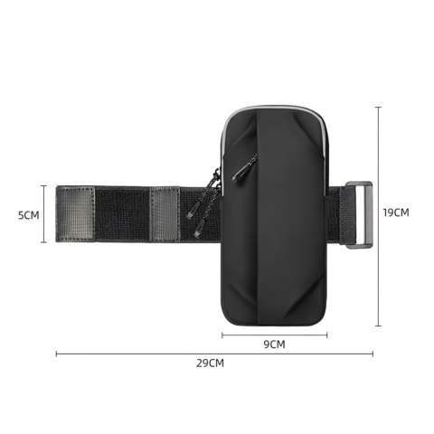 Saszetka armband opaska na ramię na telefon do biegania - czarna WOZINSKY