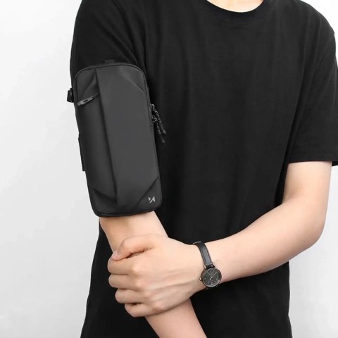 Saszetka armband opaska na ramię na telefon do biegania - czarna WOZINSKY