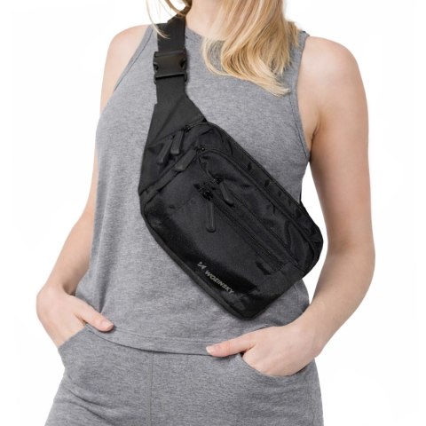Saszetka nerka biodrowa na ramię unisex regulowany pasek wodoodporna - czarna WOZINSKY