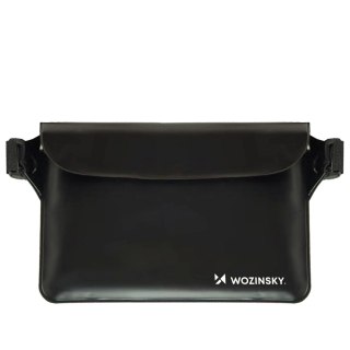 Saszetka nerka wodoodporna PVC na telefon dokumenty - czarna WOZINSKY