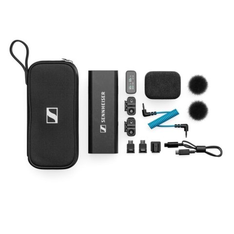 Sennheiser PROFILE WIRELESS 2-CHANNEL SET - 2-kanałowy odbiornik 2,4 GHz, 2 mikrofony na klipsie, akcesoria, etui ładujące, pokr