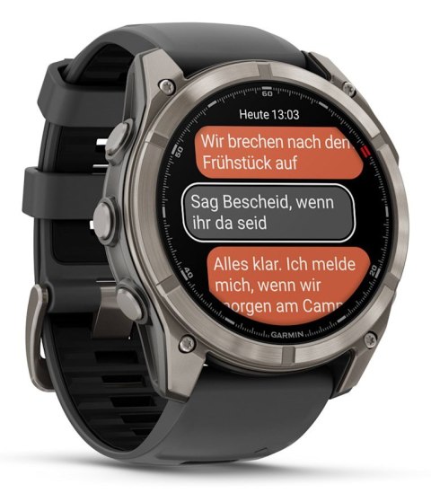 Zegarek Garmin Fenix 8 Pro Sapphire Titanium, 51mm AMOLED Black