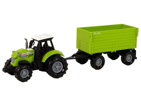 Traktor Rolniczy z Przyczepą Światłą Dźwięki Zielony