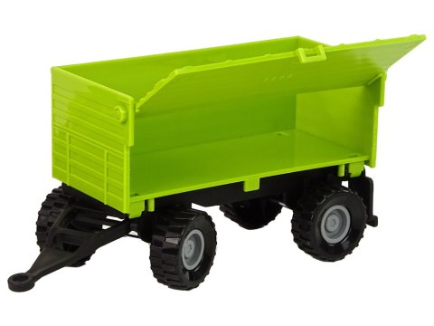 Traktor Rolniczy z Przyczepą Światłą Dźwięki Zielony