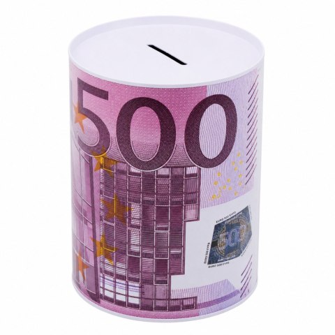 Metalowa Skarbonka Puszka Banknot 50, 100, 500 Euro 16,5 x 12cm