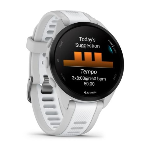 Zegarek Garmin Forerunner 165, 43mm AMOLED Whitestone