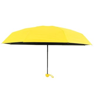 Parasolka Kieszonkowa Składana z Ochroną UV UPF 50+ Etui Żółta 90 cm