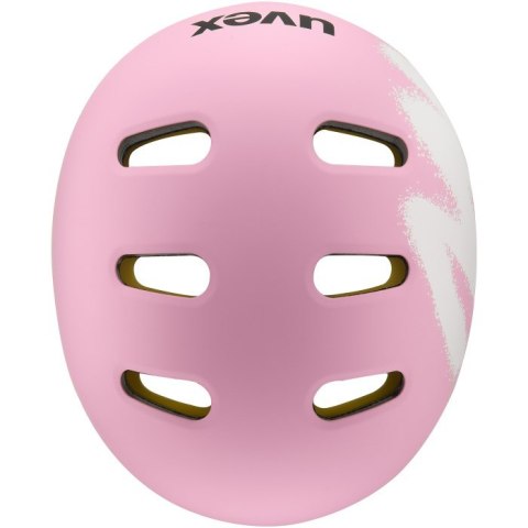 Kask rowerowy dziecięcy UVEX Kid 4 Style MIPS, sprawy strawberry matt