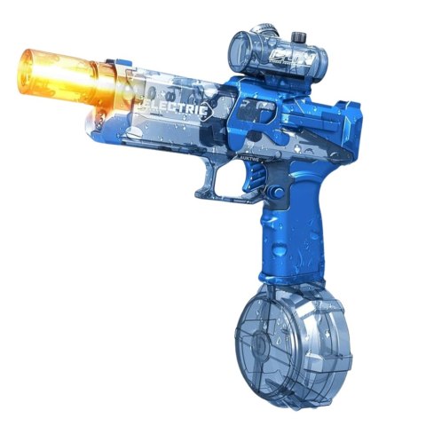 Elektryczny Pistolet Broń na Wodę Akumulator Światła Niebieski