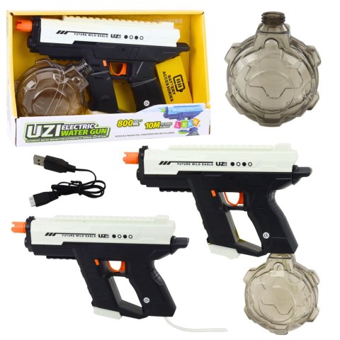 Elektryczny Pistolet Na Wodę Automatyczny 10m Czarno Biały 800ml