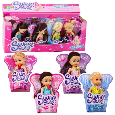 Mini Laleczka Wróżka Elf Niebieska Fioletowa Różowa Mix 11,5cm