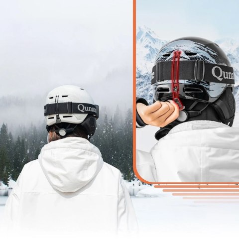 Kask narciarski snowboardowy z nausznikami rozmiar L - biały ROCKBROS
