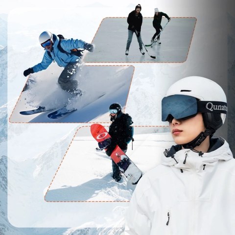 Kask narciarski snowboardowy z nausznikami rozmiar L - biały ROCKBROS