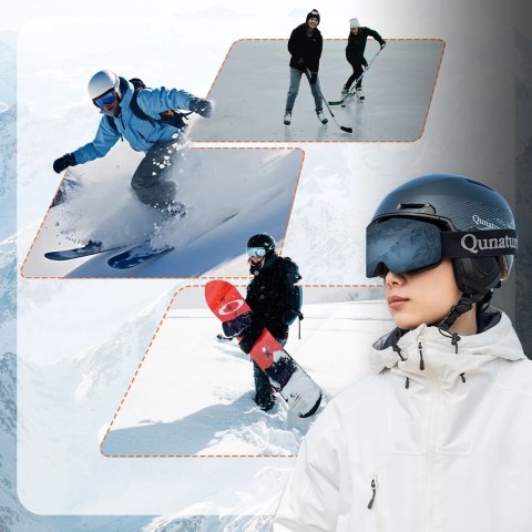 Kask narciarski snowboardowy z nausznikami rozmiar L - czarny ROCKBROS