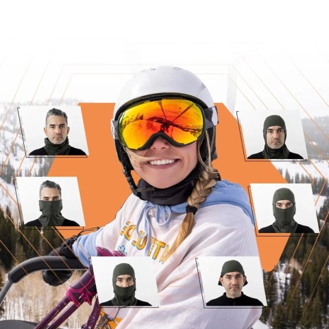 Kominiarka narciarska balaklava na rower motocykl rozmiar M - czarna ROCKBROS