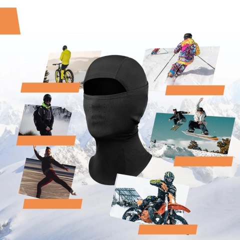Kominiarka narciarska balaklava na rower motocykl rozmiar M - czarna ROCKBROS