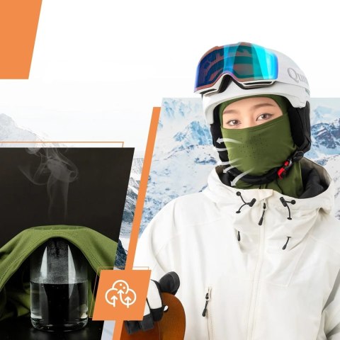 Kominiarka narciarska balaklava na rower motocykl rozmiar M - zielona ROCKBROS