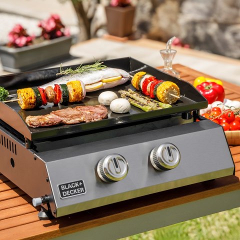 Grill gazowy BXOP4900E Black+Decker 2 palniki | 2,45kW | automatyczny zapłon | 450 x 360 mm