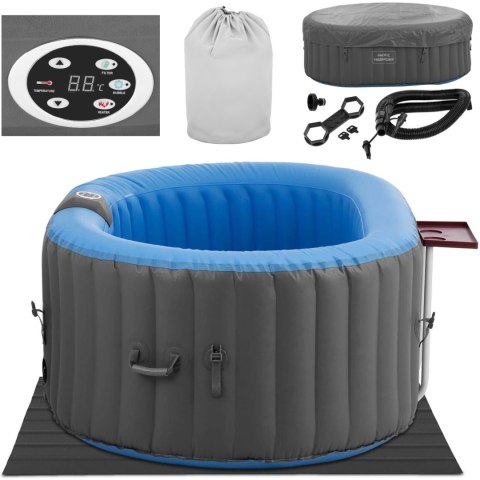 Jacuzzi ogrodowe dmuchane 100 dysz masujących 2 osobowe 550 l niebiesko - szare UNIPRODO