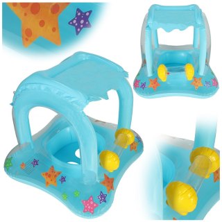 Kółko do pływania dla niemowląt koło pontonik dla dzieci dmuchany z siedziskiem z daszkiem max 24kg 3lata 72 cm Kik Sp. z o. o. Sp. k.